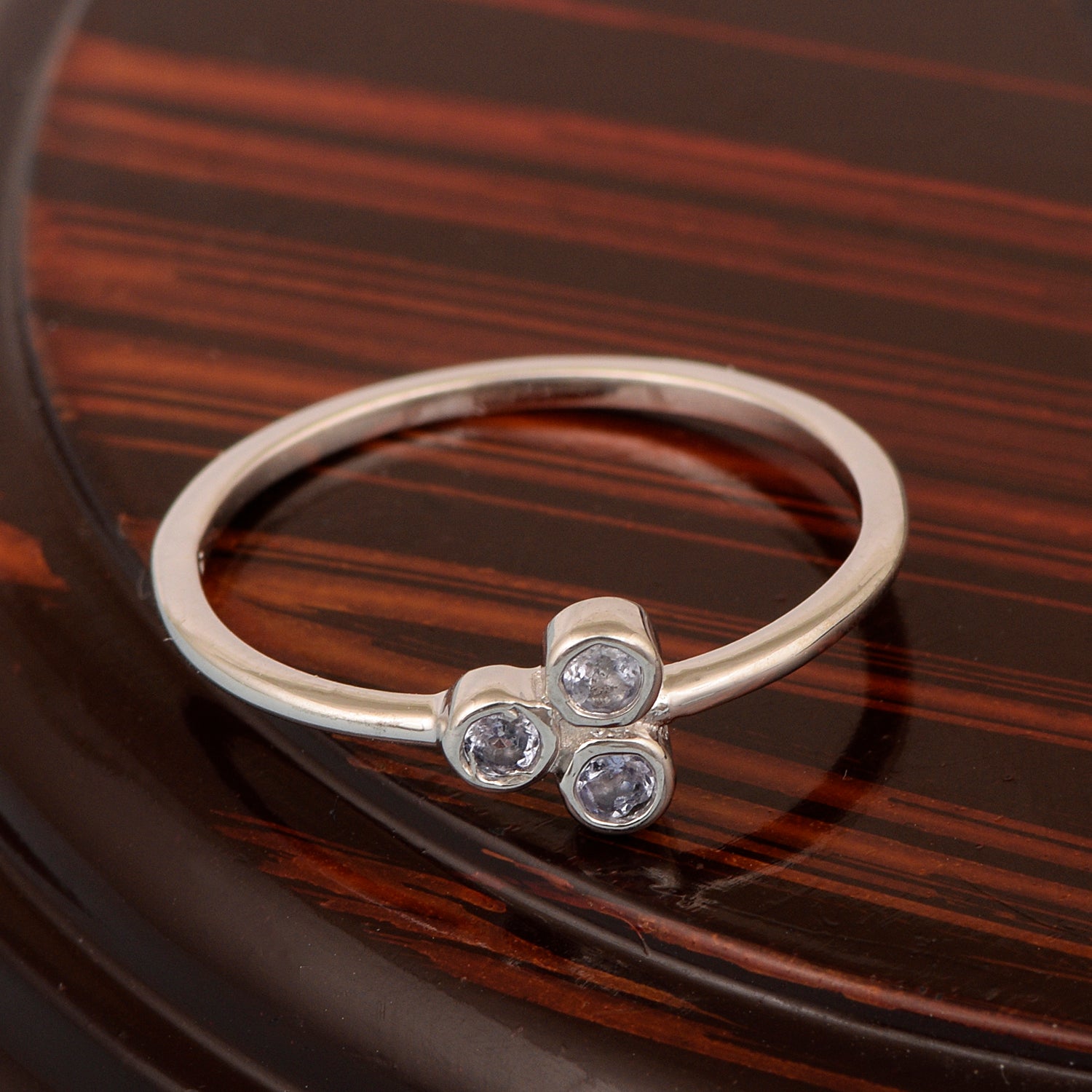 Stackable 925 Sterling Silver Round 2MM Tanzanite Women Wedding Ring - Kimaya INC