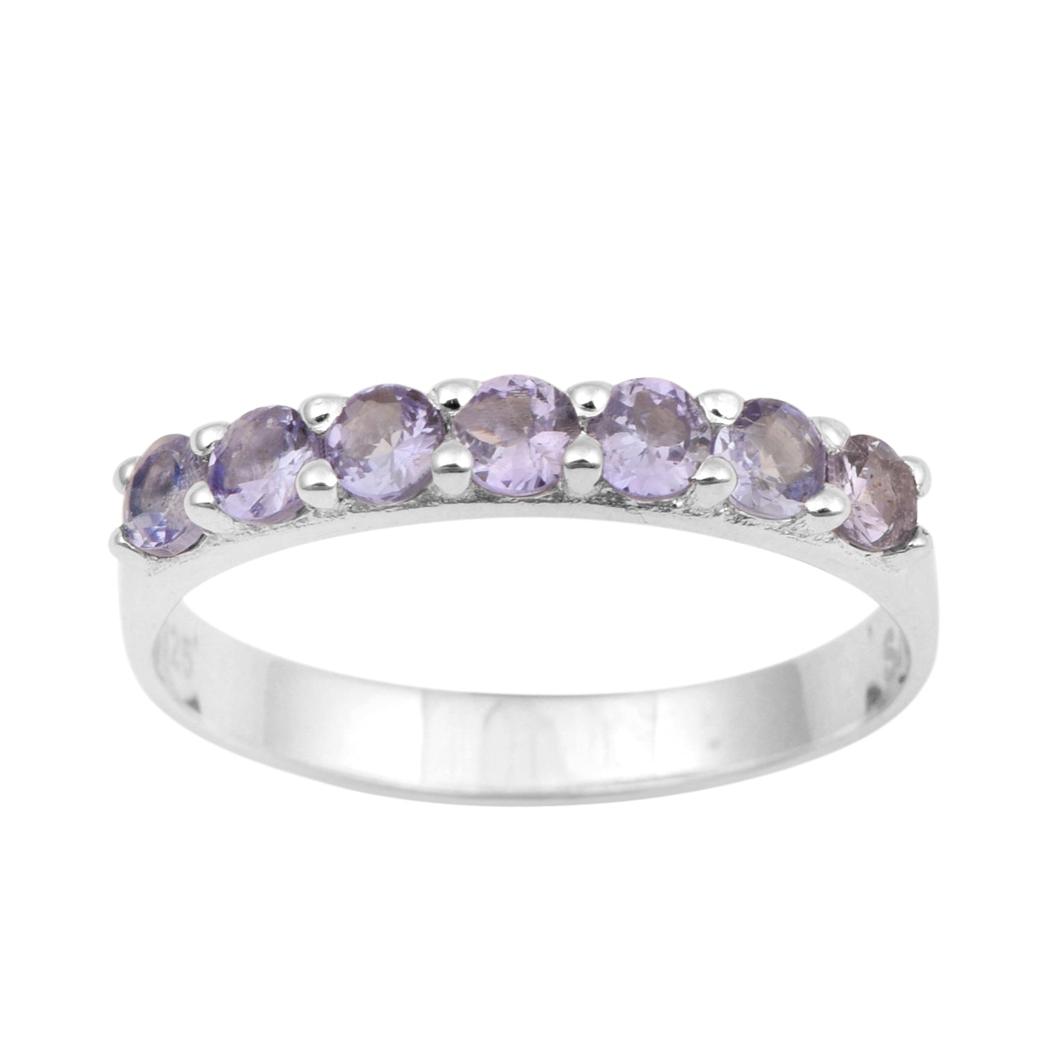 Eternity Band 925 Sterling Silver Round 3mm Tanzanite Women Ring - Kimaya INC