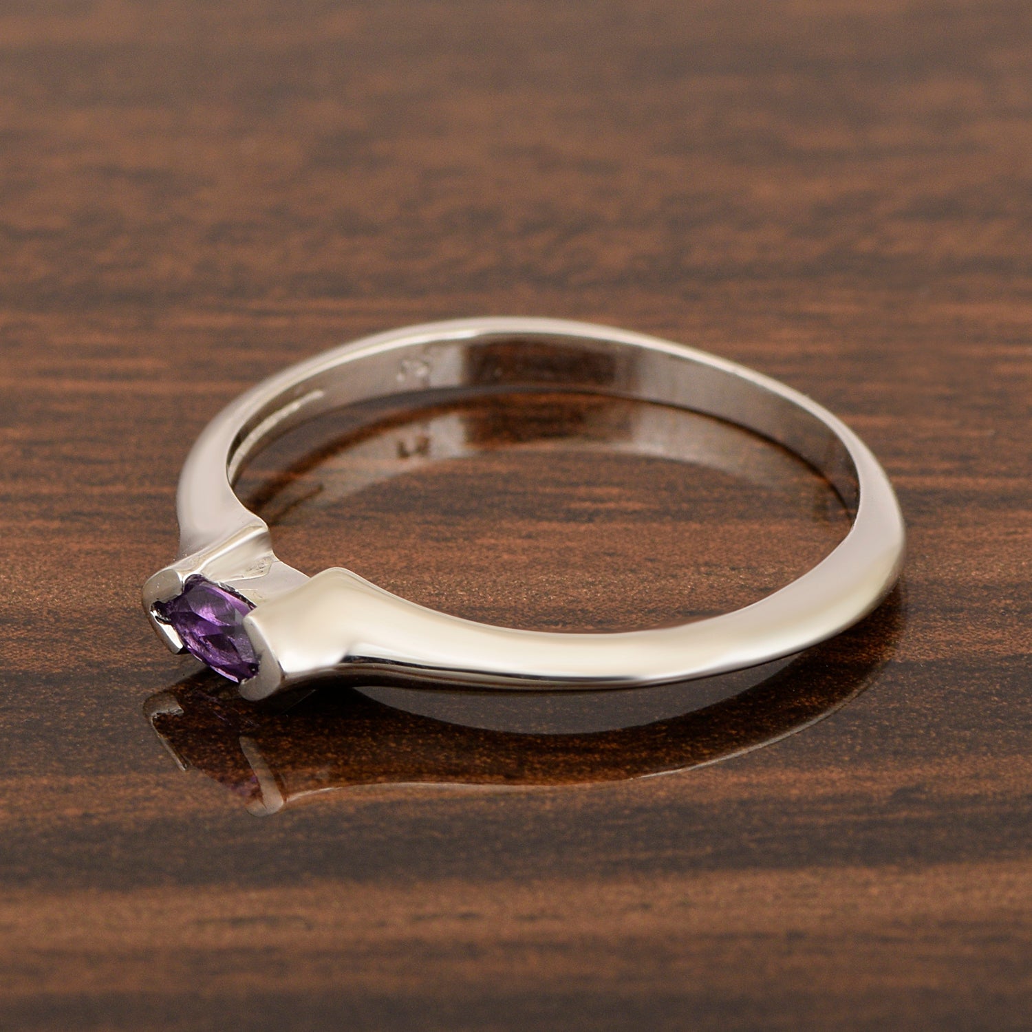 Marquise Cut 0.20 Ctw Amethyst 925 Sterling Silver Women Wedding Ring - Kimaya INC
