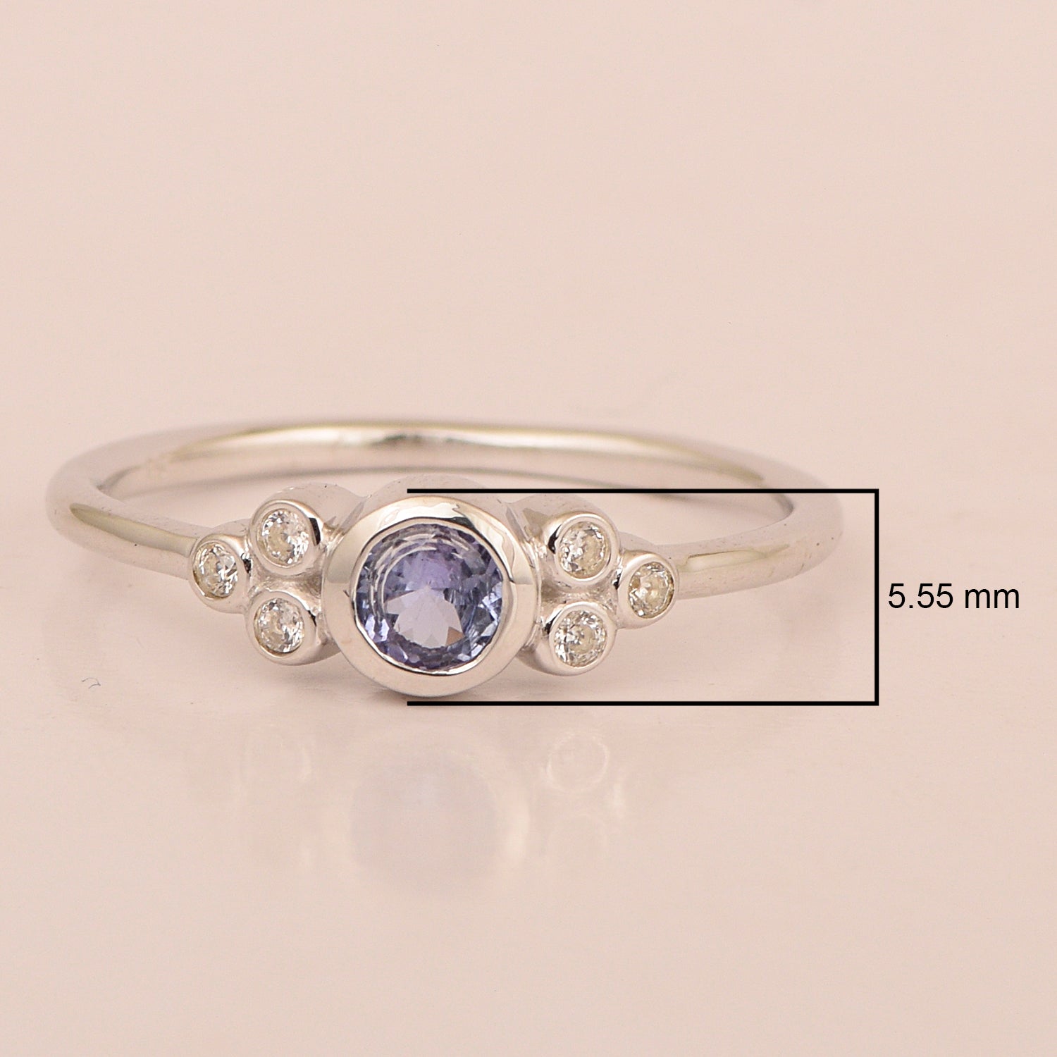 925 Sterling Silver Round 4mm Tanzanite Engagement For Her Ring - Kimaya INC