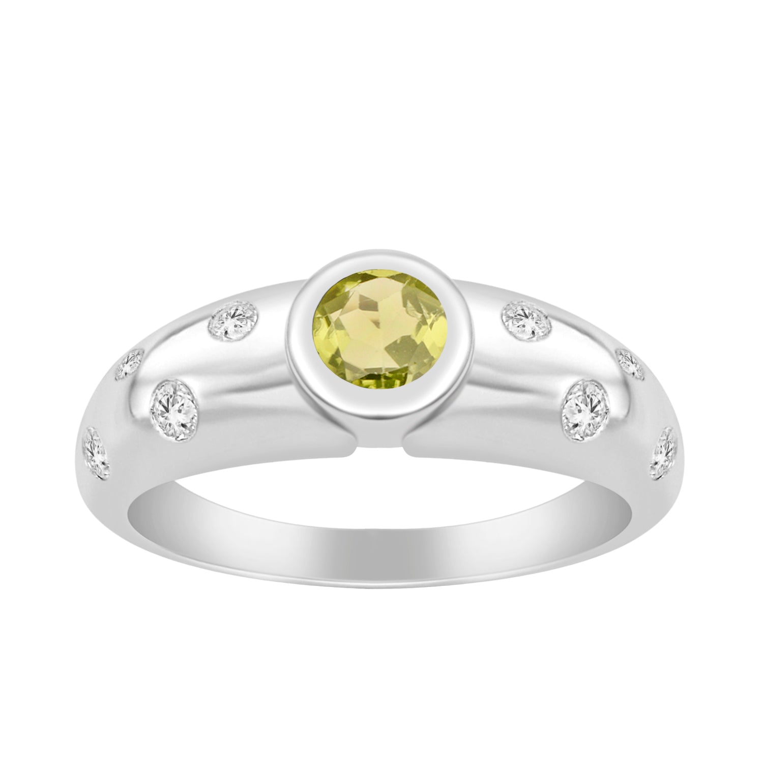 925 Sterling Silver Round 5mm Peridot Women Promise Ring - Kimaya INC