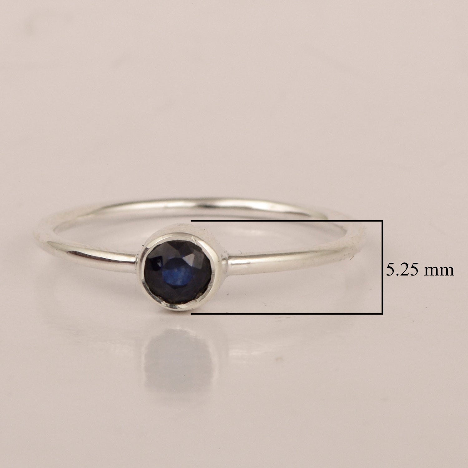 925 Sterling Silver Round 0.20 Ctw Blue Sapphire Women Engagement Ring - Kimaya INC
