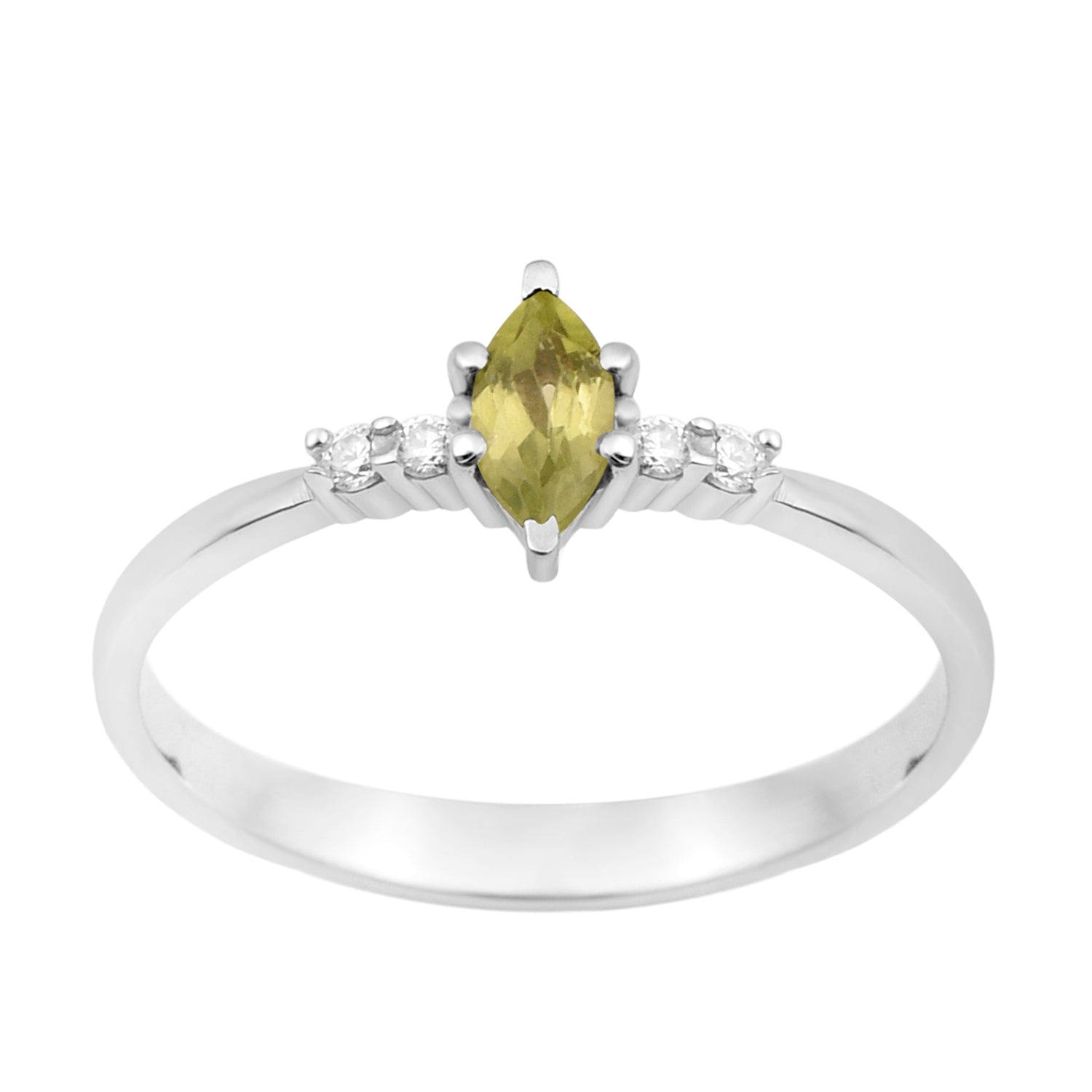925 Sterling Silver Marquise 6x3mm Peridot Ring - Kimaya INC