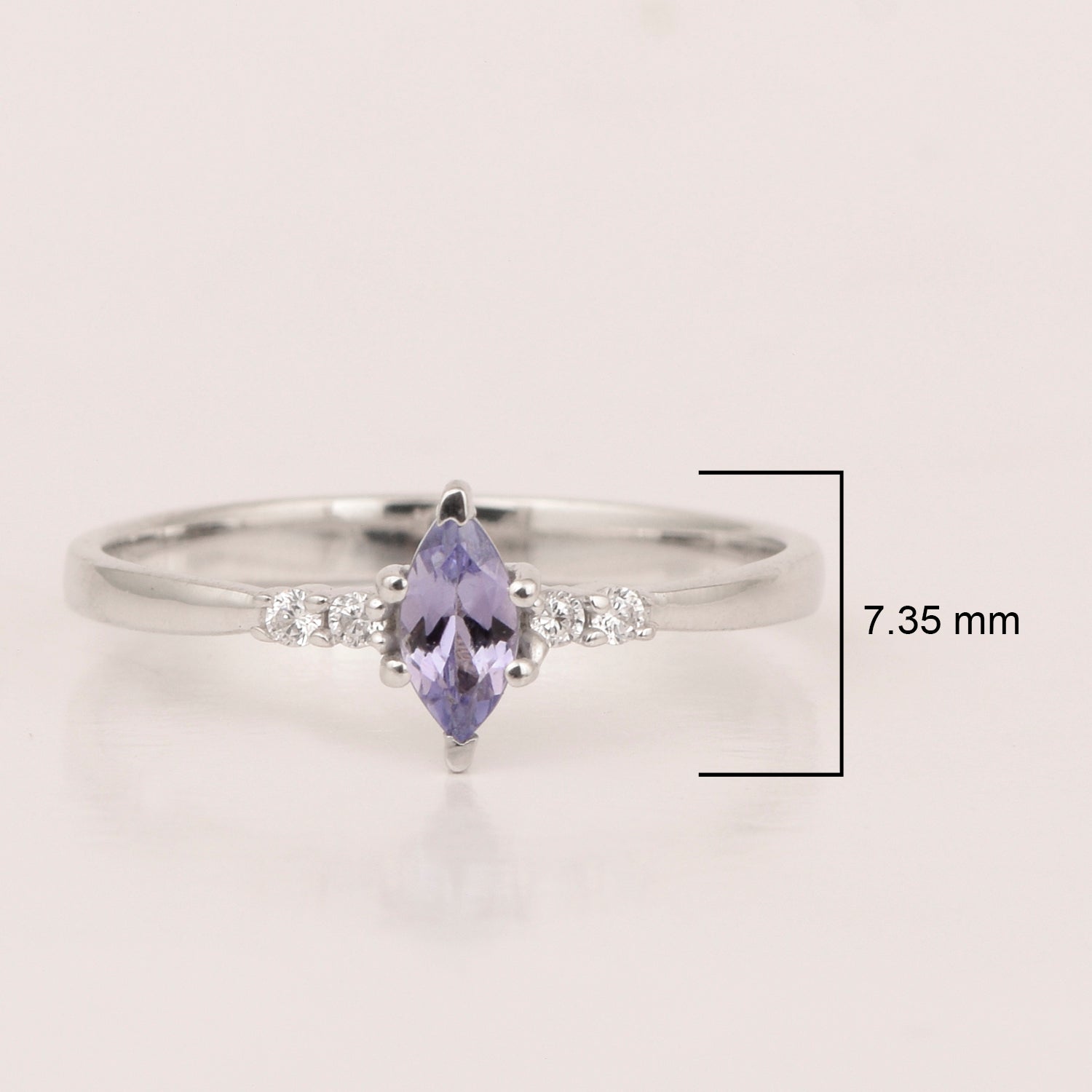 925 Sterling Silver Marquise 6x3mm Tanzanite Ring - Kimaya INC
