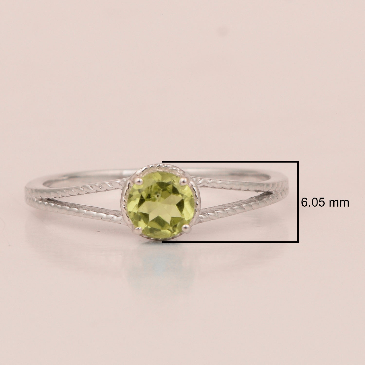 Dual Band 0.55 Ctw Peridot 925 Sterling Silver Women Engagement Ring - Kimaya INC