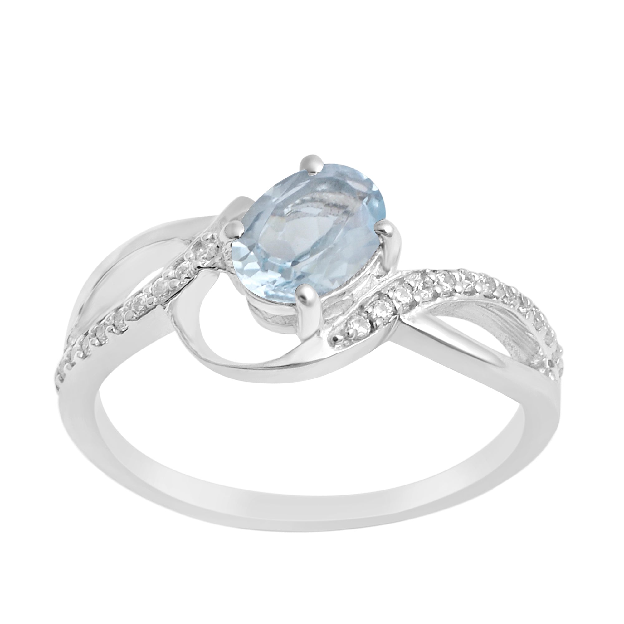 925 Sterling Silver Oval 7X5MM Blue Topaz Birthstone Rings - Kimaya INC