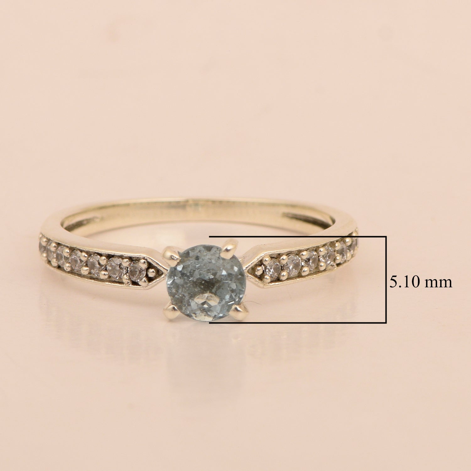 0.50 Ctw Round Cut Blue Topaz Solitaire Accent 925 Sterling Silver Wedding Ring - Kimaya INC