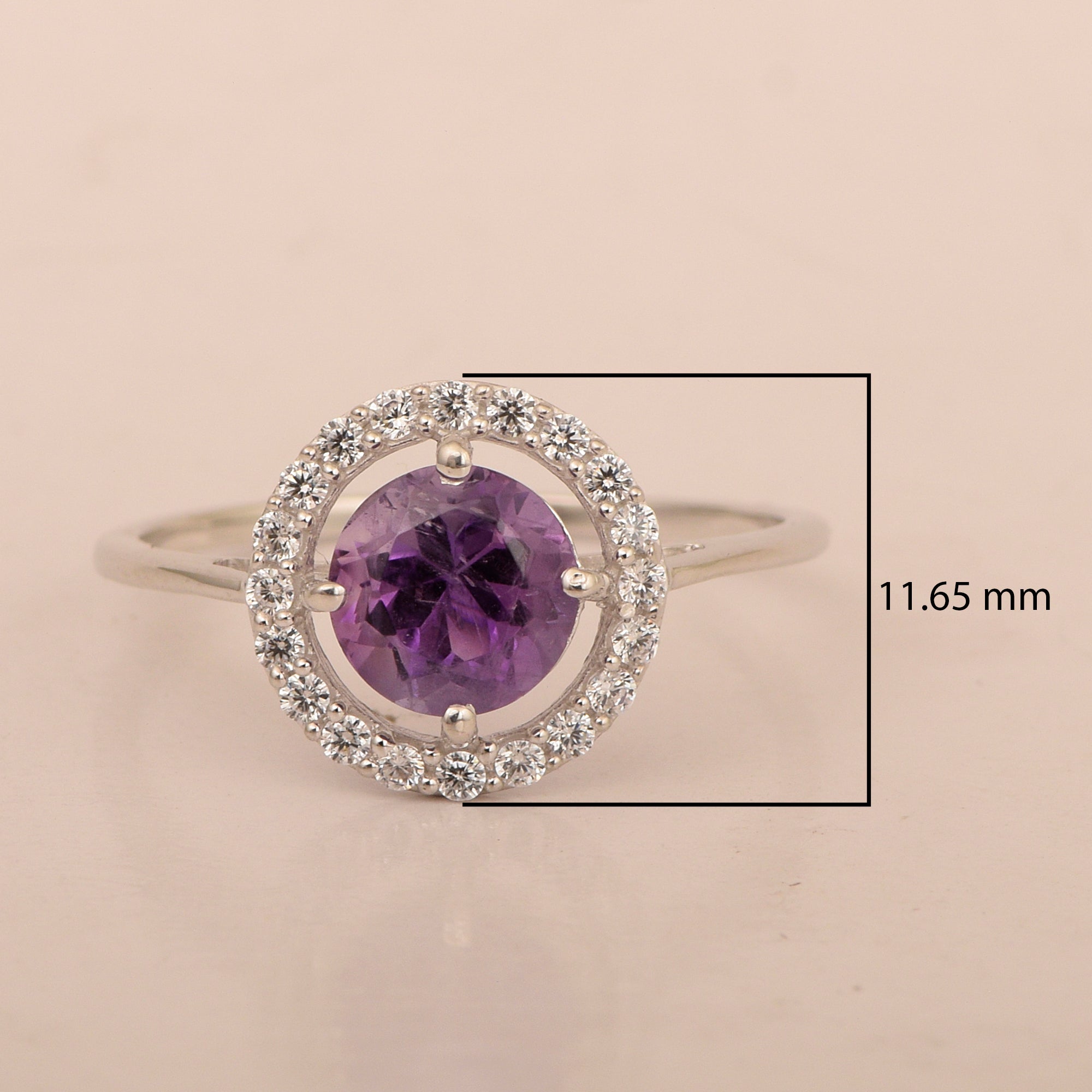 Solid 925 Sterling Silver Oval Cut 1 Ctw Solitaire Amethyst Engagement Ring - Kimaya INC