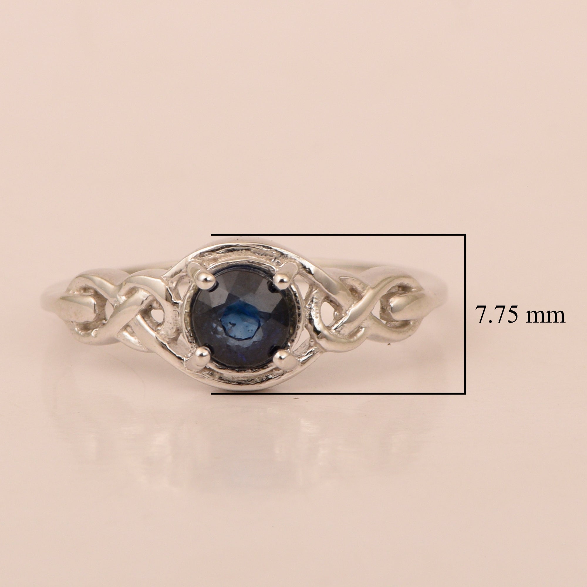 Stylish 925 Sterling Silver Round 6MM Blue Sapphire Women Love Wedding Ring - Kimaya INC