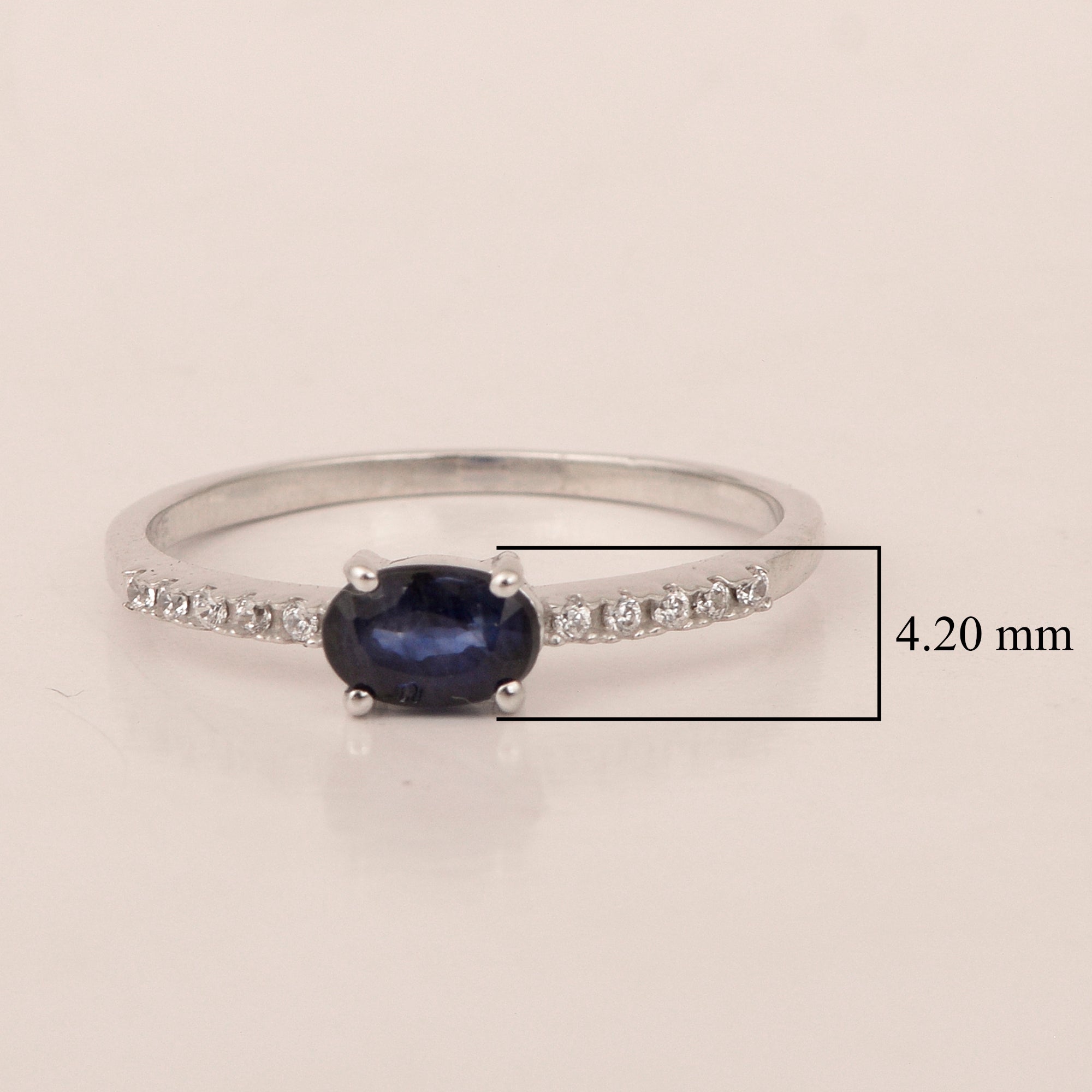 925 Sterling Silver Oval 0.65 Ctw Blue Sapphire Women Wedding Ring - Kimaya INC