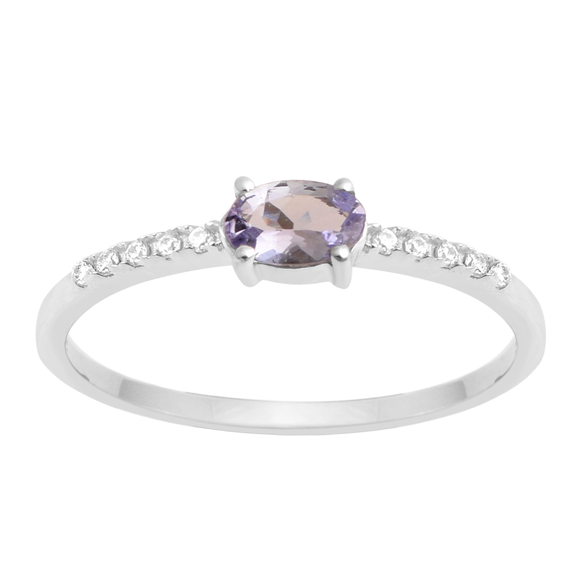 925 Sterling Silver Oval 0.65 Ctw Tanzanite Women Wedding Ring - Kimaya INC