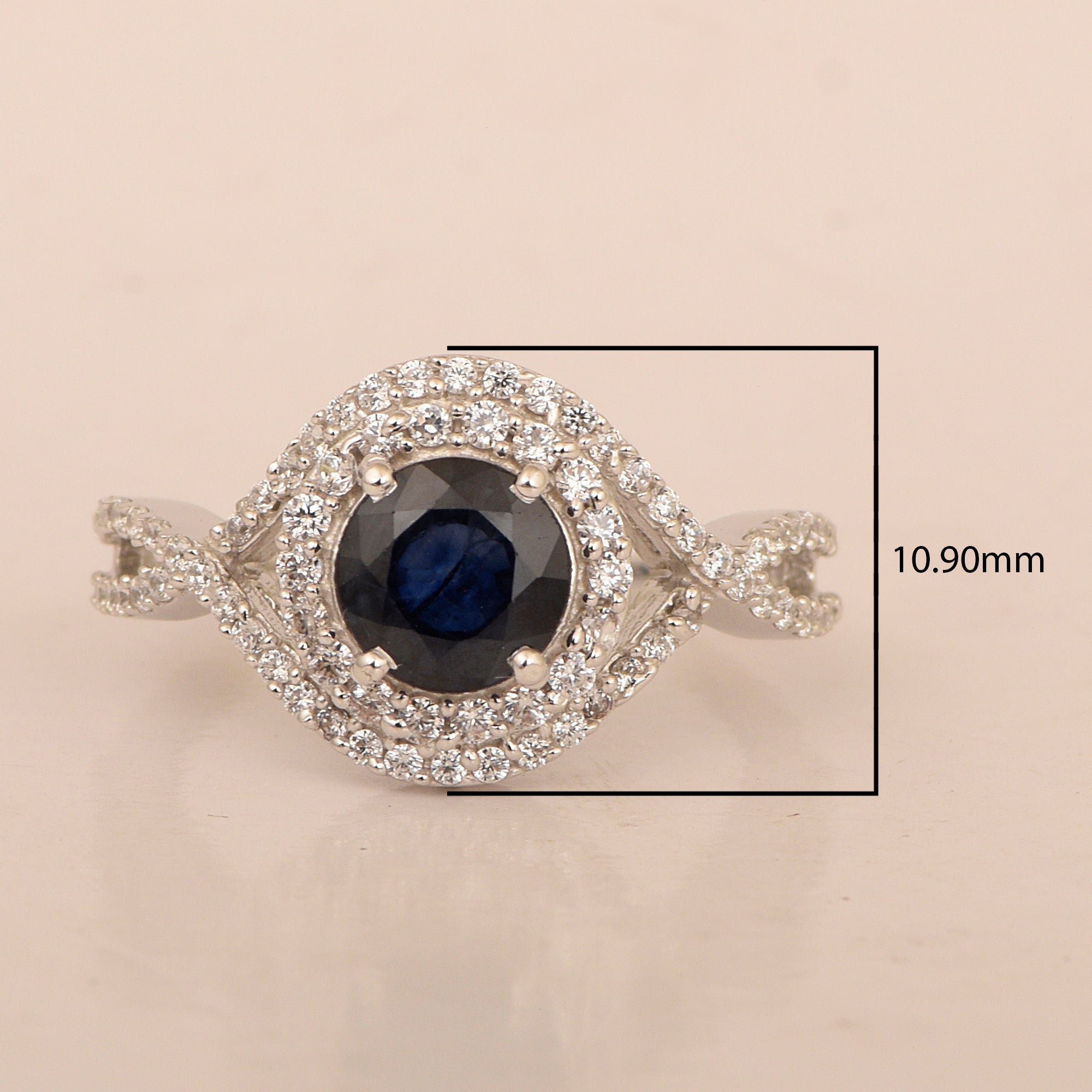925 Sterling Silver 1.50 Ctw Blue Sapphire Women Wedding Rings - Kimaya INC
