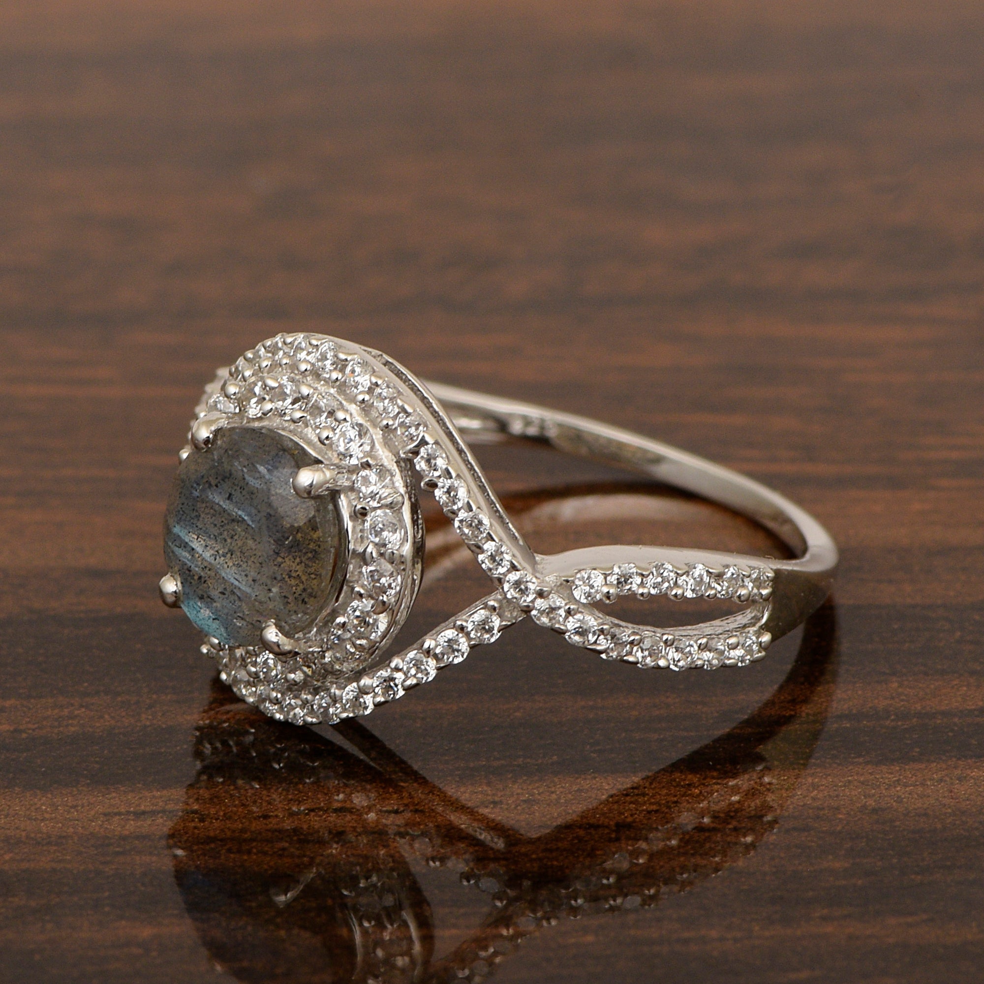 925 Sterling Silver 1.50 Ctw Labradorite Women Wedding Rings - Kimaya INC