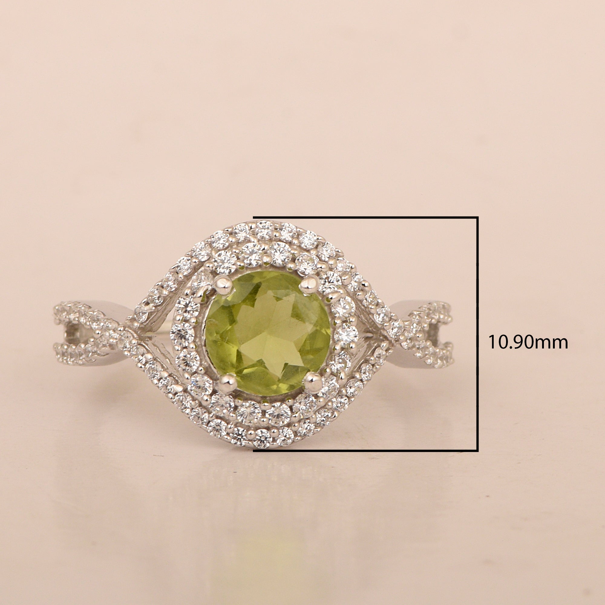925 Sterling Silver 1.50 Ctw Peridot Women Wedding Rings - Kimaya INC