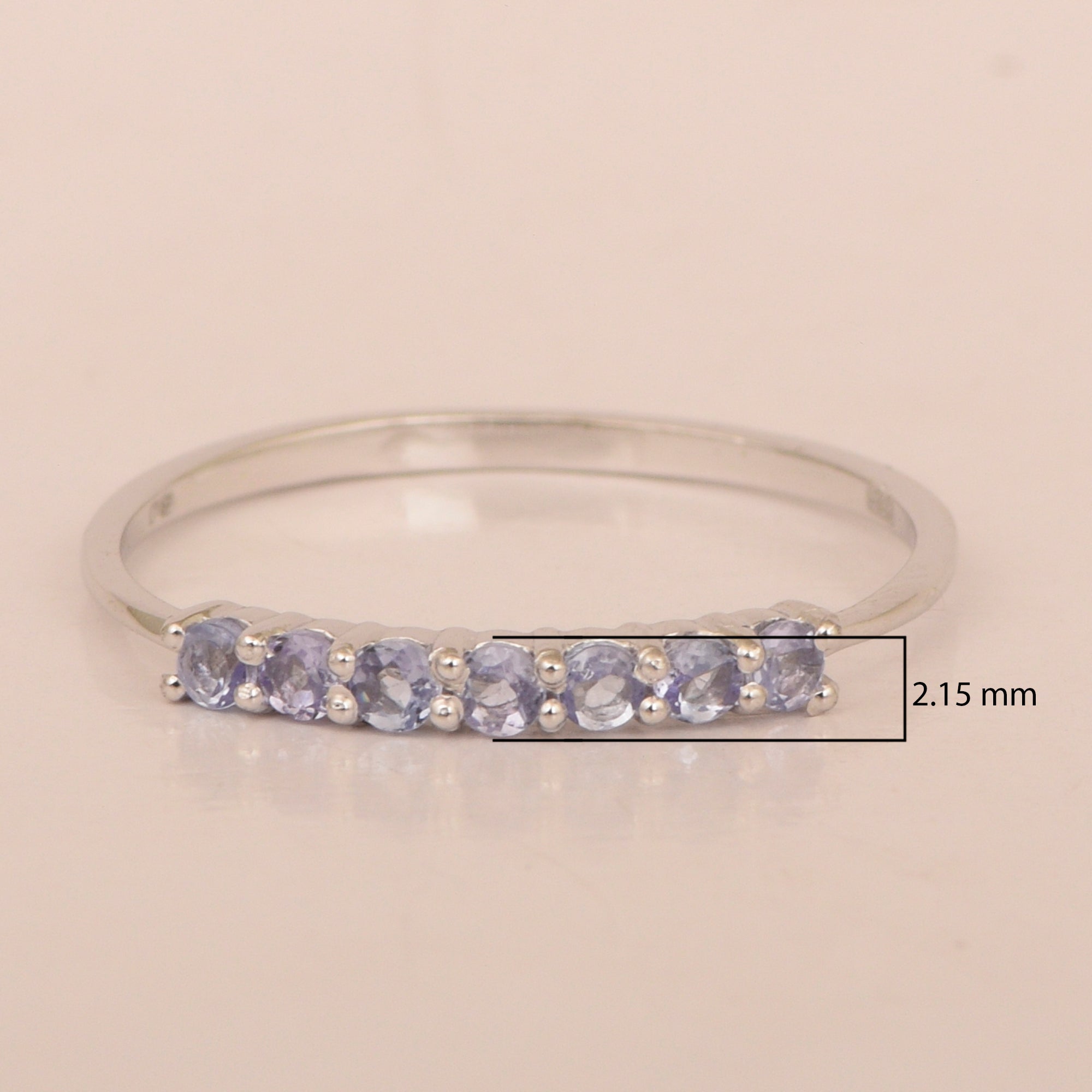 925 Sterling Silver 7-Stone 0.70 Ctw Tanzanite Women Wedding Rings - Kimaya INC