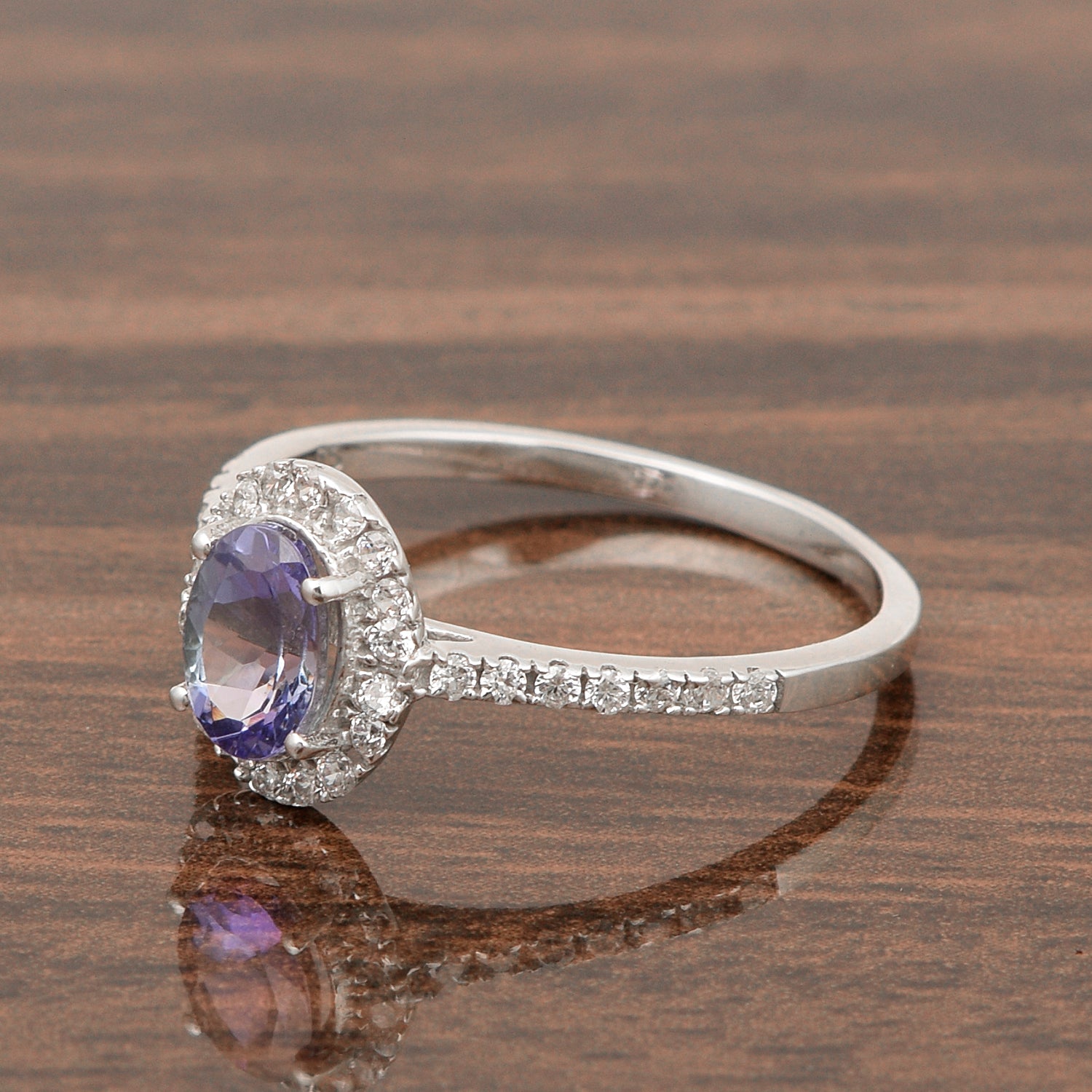 925 Sterling Silver Oval Tanzanite Women's Solitaire Ring - Kimaya INC
