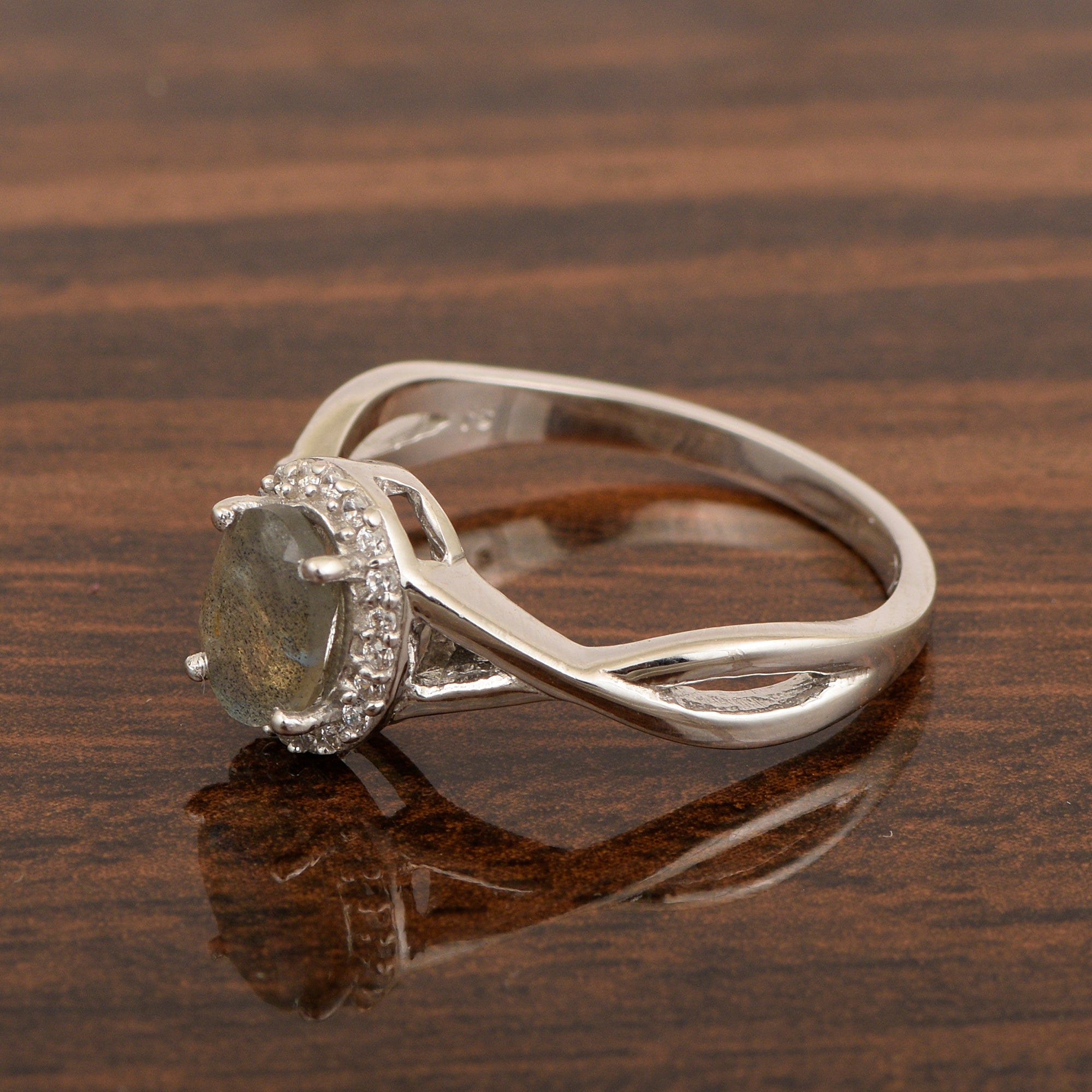 Solitaire Oval 1 Ctw Labradorite Sterling Silver 925 Women Ring - Kimaya INC