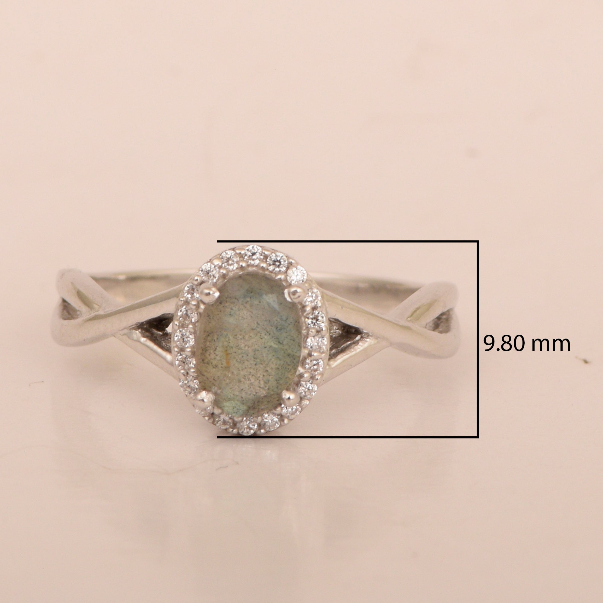 Solitaire Oval 1 Ctw Labradorite Sterling Silver 925 Women Ring - Kimaya INC