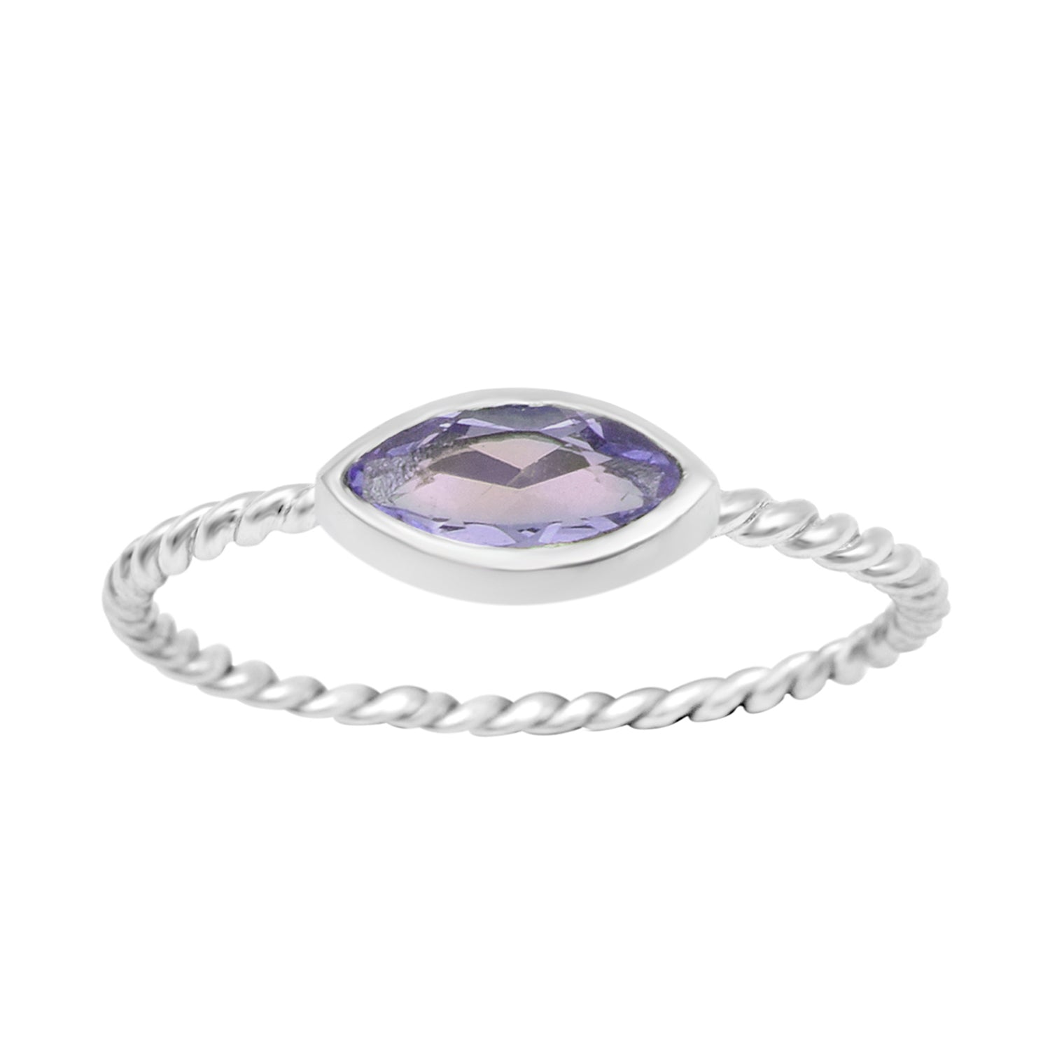 925 Sterling Silver Marquise 6X3MM Tanzanite Women Promise Ring - Kimaya INC