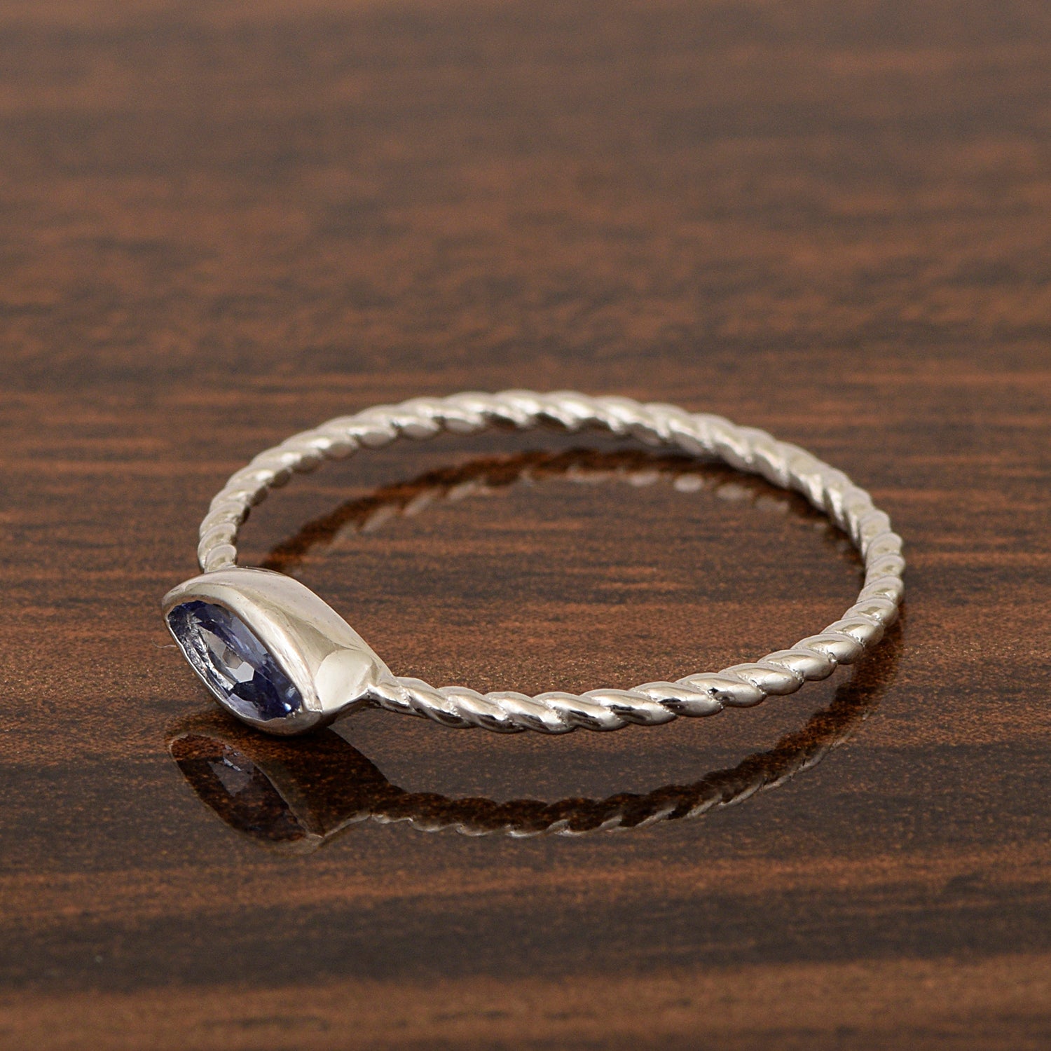 925 Sterling Silver Marquise 6X3MM Tanzanite Women Promise Ring - Kimaya INC