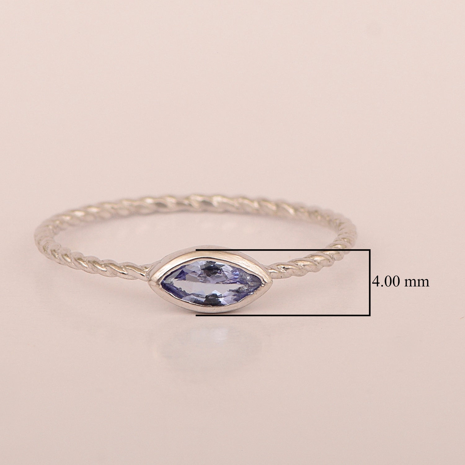 925 Sterling Silver Marquise 6X3MM Tanzanite Women Promise Ring - Kimaya INC