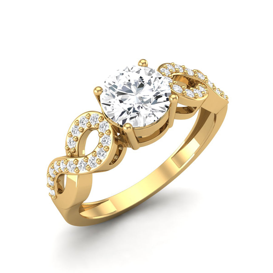 Moissanite Infinity Accent Solitaire Ring - Sterling Silver
