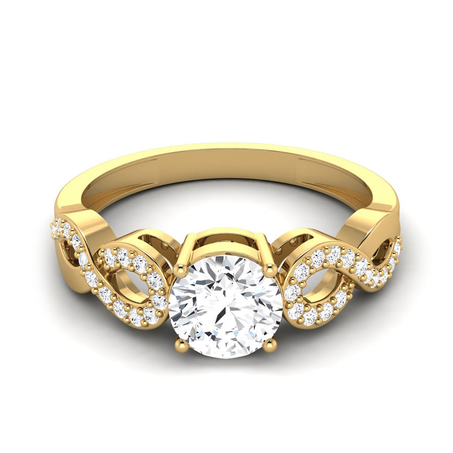 Moissanite Infinity Accent Solitaire Ring - Sterling Silver