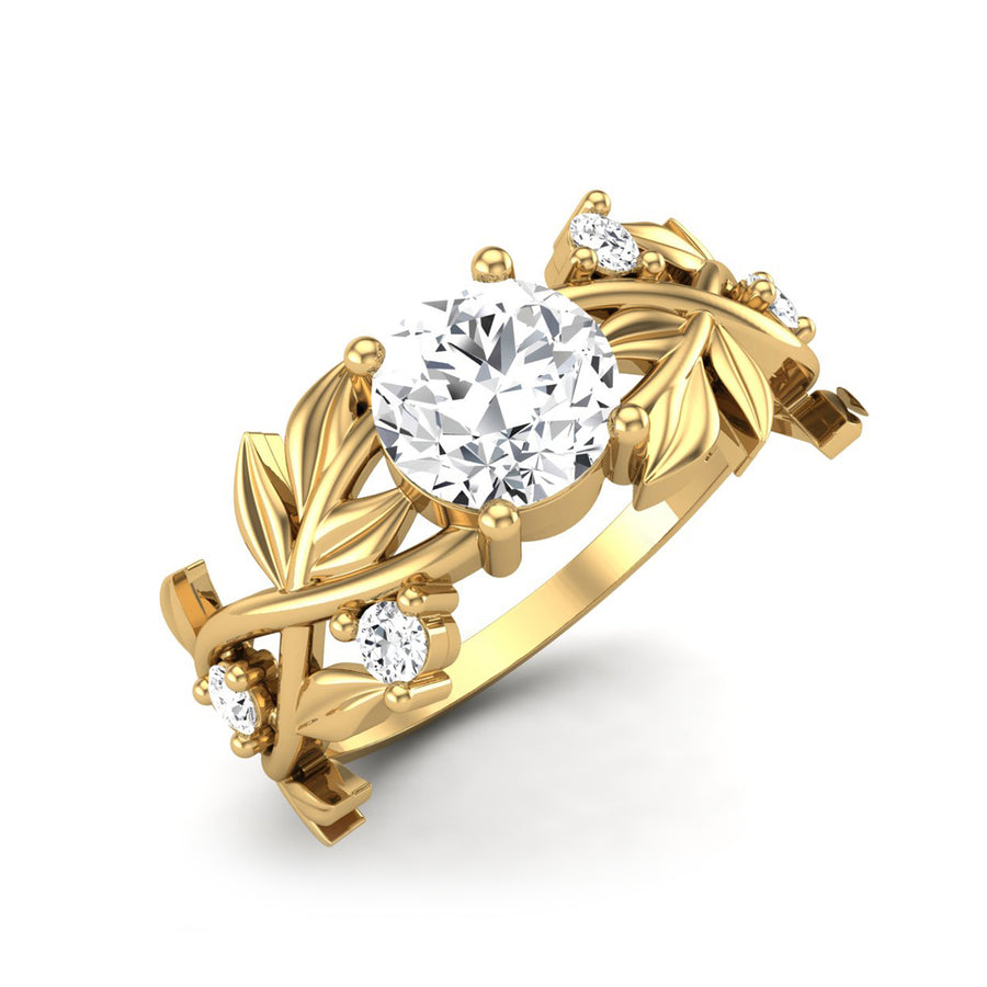 Moissanite Nature-Inspired Leaf Ring