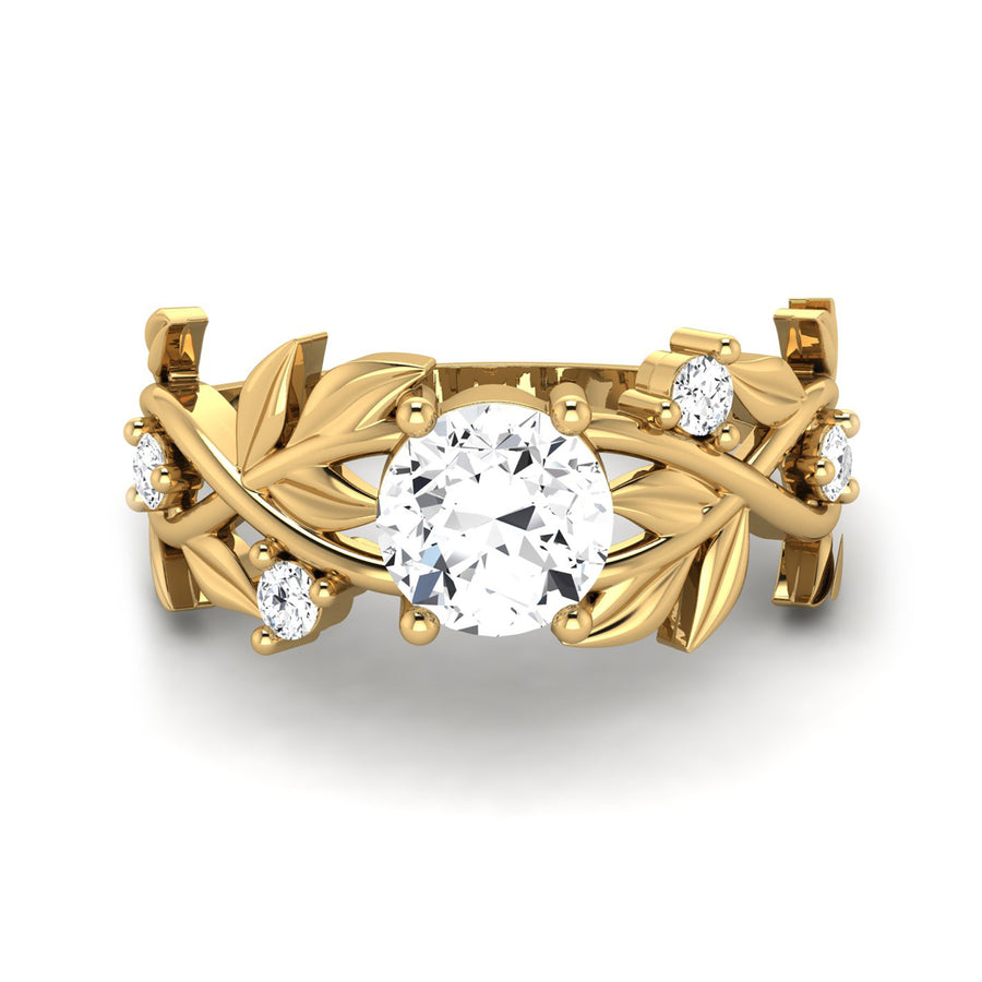 Moissanite Nature-Inspired Leaf Ring