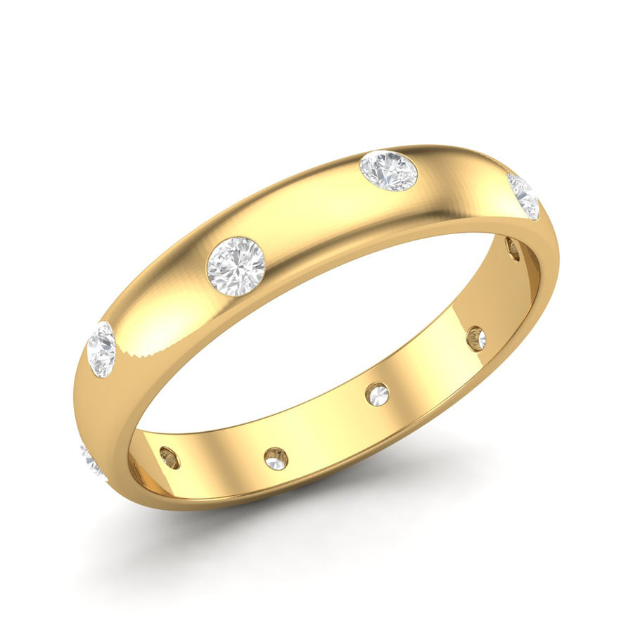 Moissanite Scattered Eternity Band Ring - Sterling Silver