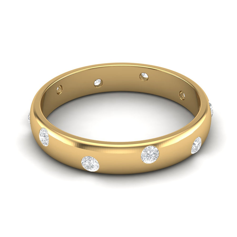 Moissanite Scattered Eternity Band Ring - Sterling Silver
