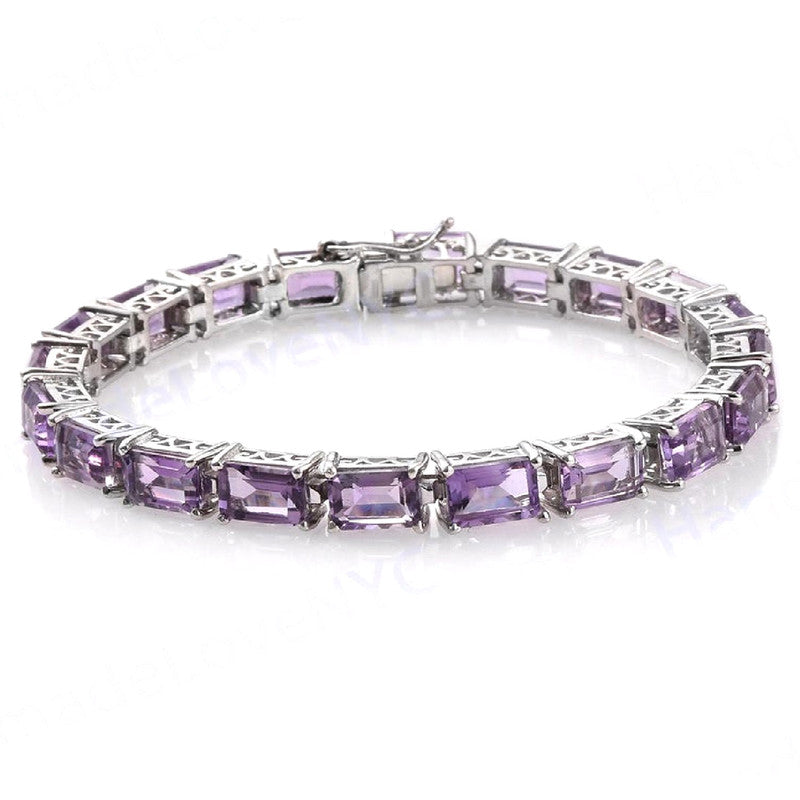 Amethyst Tennis Bracelet – 925 Sterling Silver
