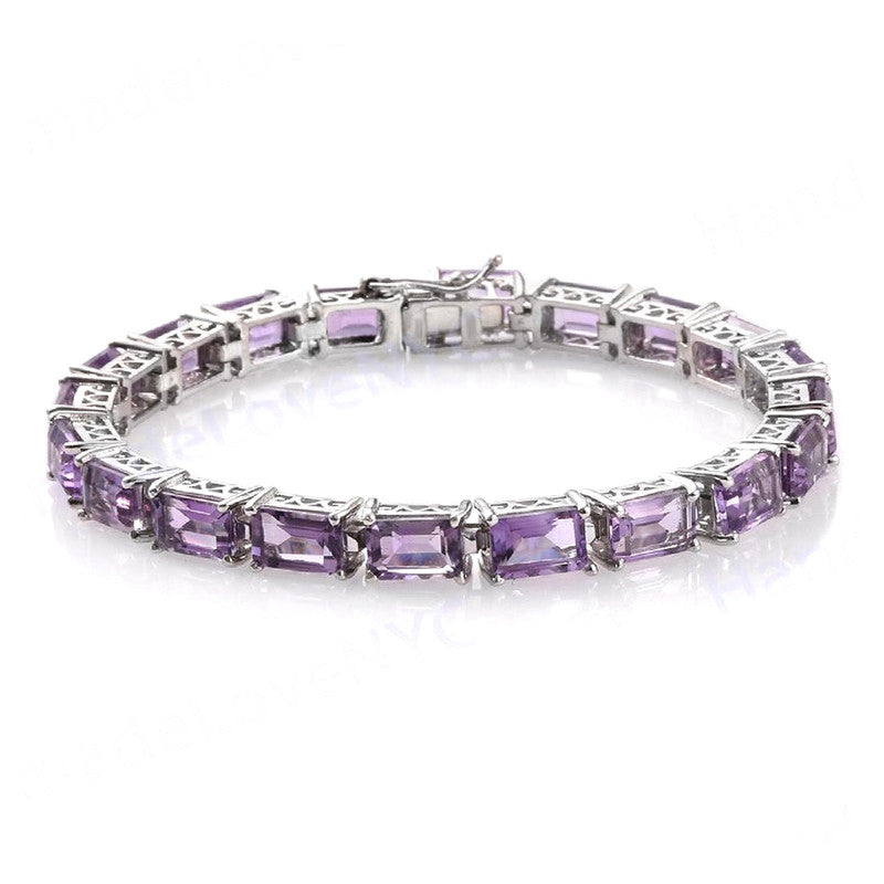 Amethyst Tennis Bracelet – 925 Sterling Silver