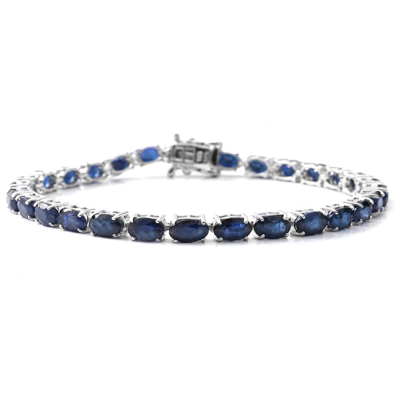 Blue Sapphire Tennis Bracelet – 925 Sterling Silver