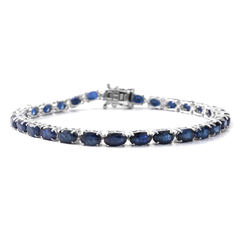 Blue Sapphire Tennis Bracelet – 925 Sterling Silver