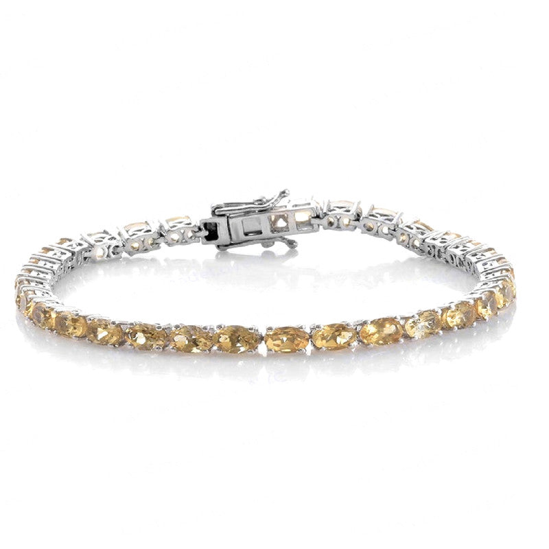 Citrine Tennis Bracelet – 925 Sterling Silver