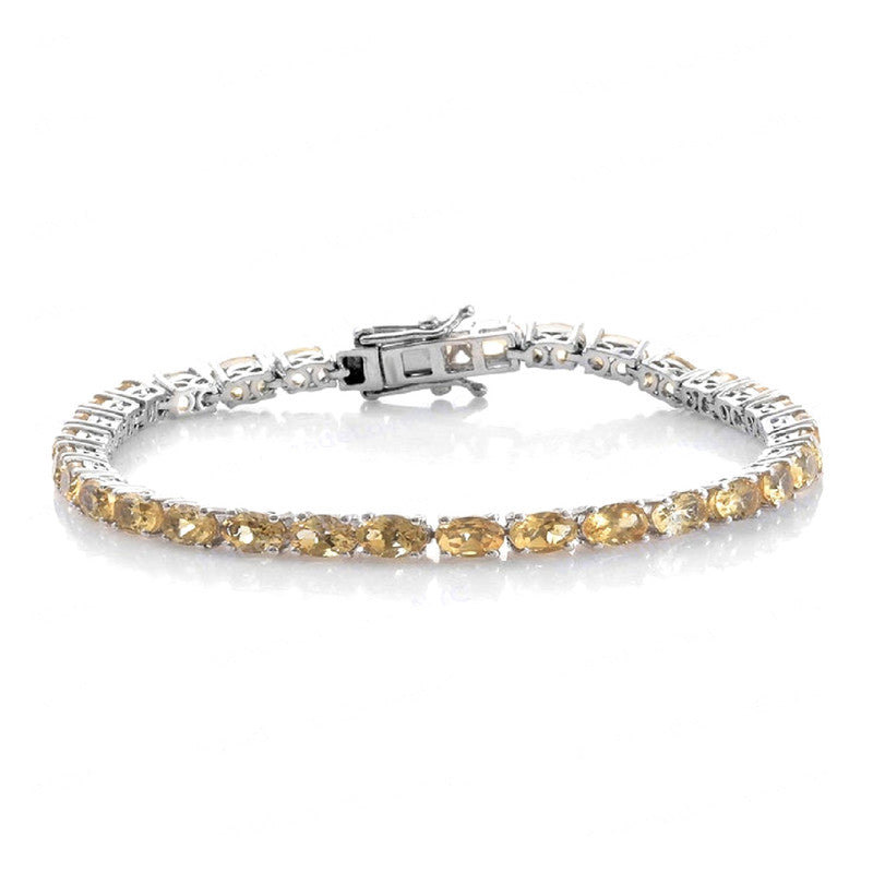 Citrine Tennis Bracelet – 925 Sterling Silver