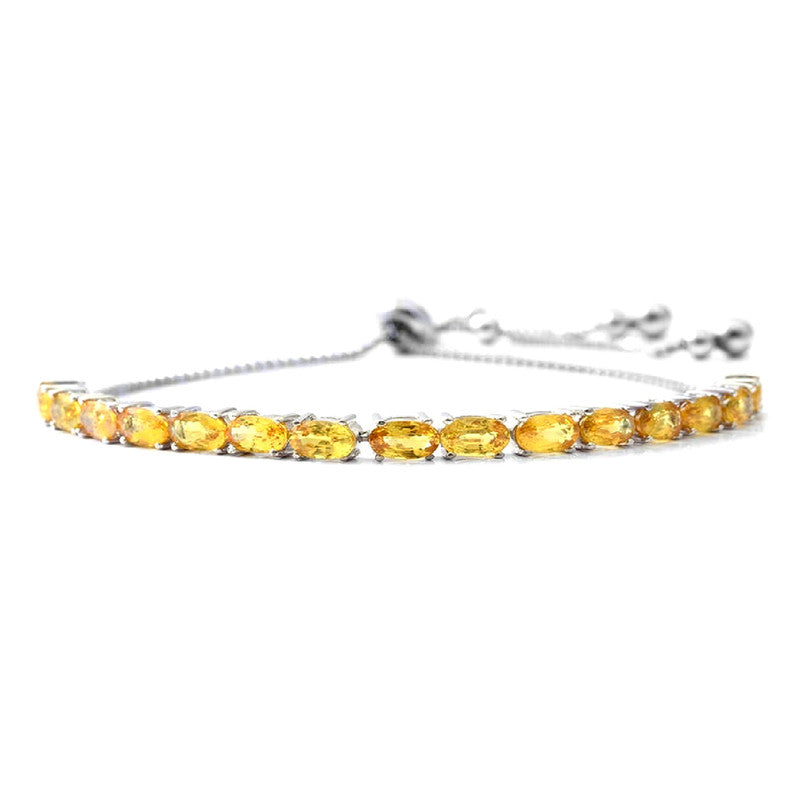Citrine Tennis Bracelet – 925 Sterling Silver