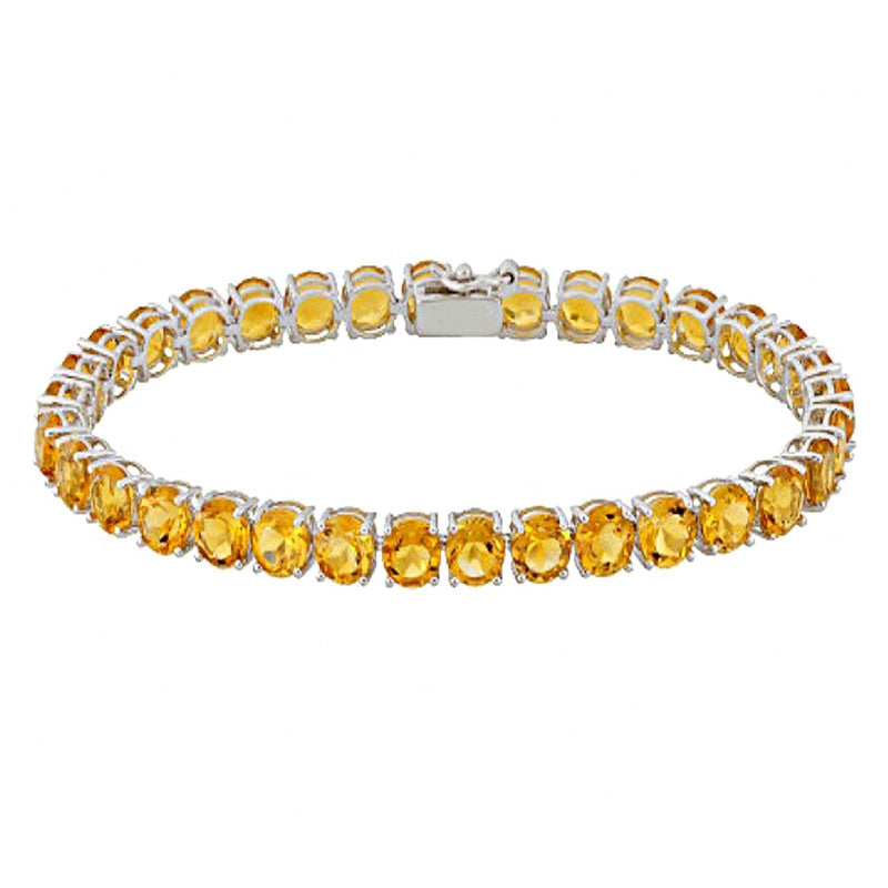 Citrine Tennis Bracelet – 925 Sterling Silver