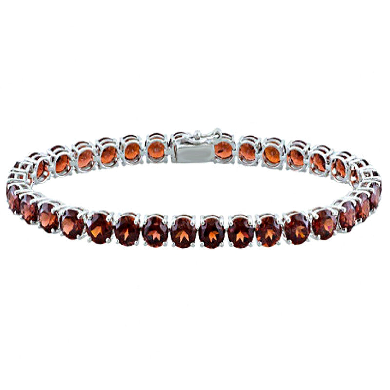 Garnet Tennis Bracelet – 925 Sterling Silver