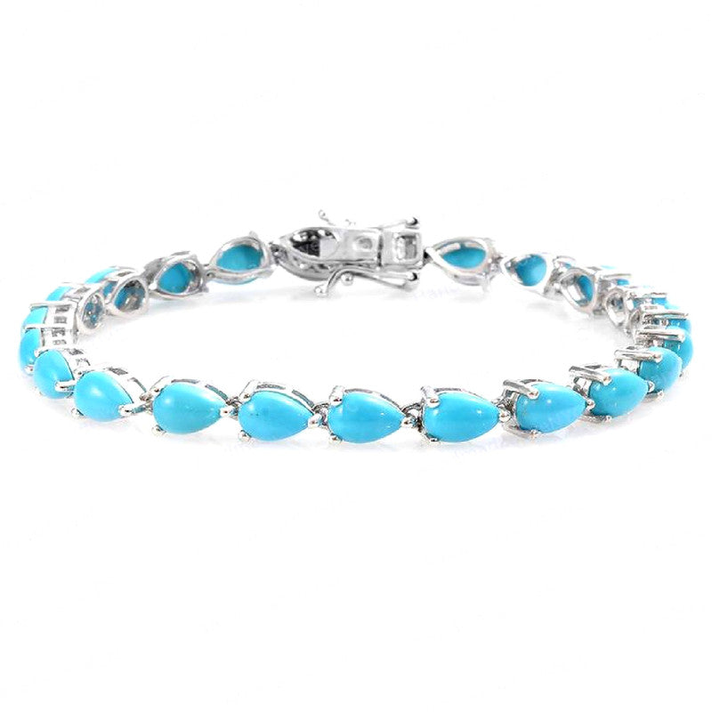 Turquoise Tennis Bracelet – 925 Sterling Silver