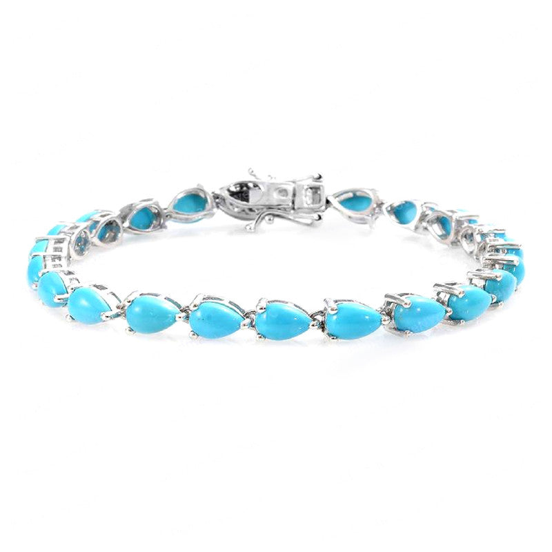 Turquoise Tennis Bracelet – 925 Sterling Silver