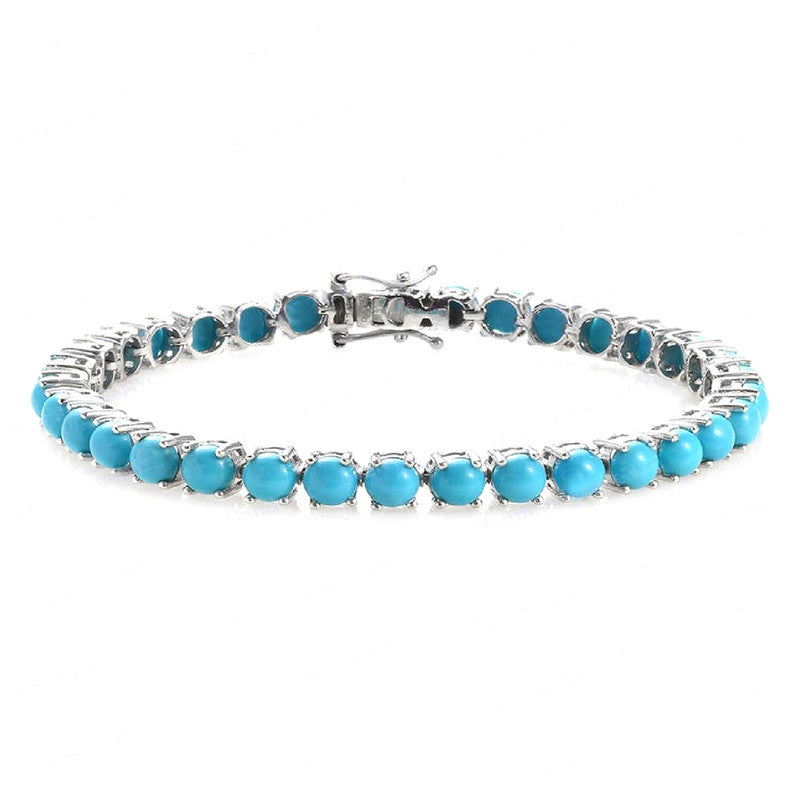 Turquoise Tennis Bracelet – 925 Sterling Silver