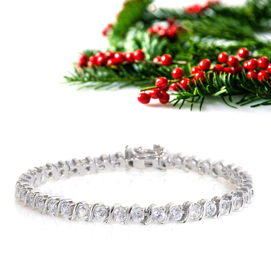 White Topaz Tennis Bracelet – 925 Sterling Silver