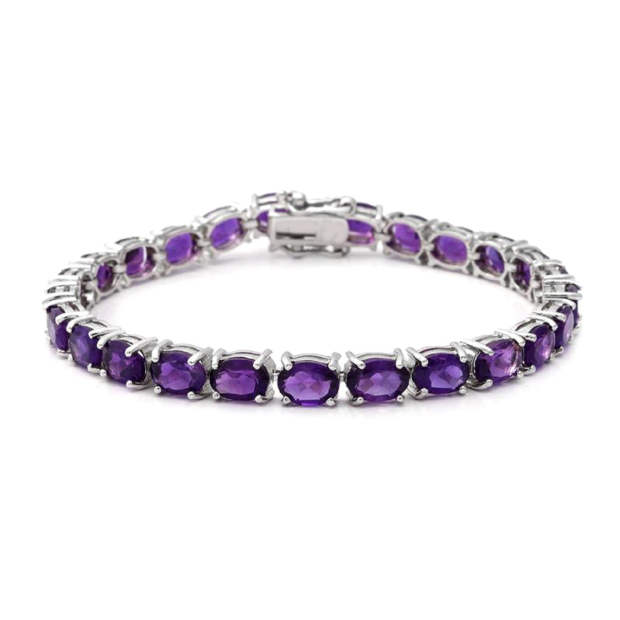 Amethyst Tennis Bracelet – 925 Sterling Silver