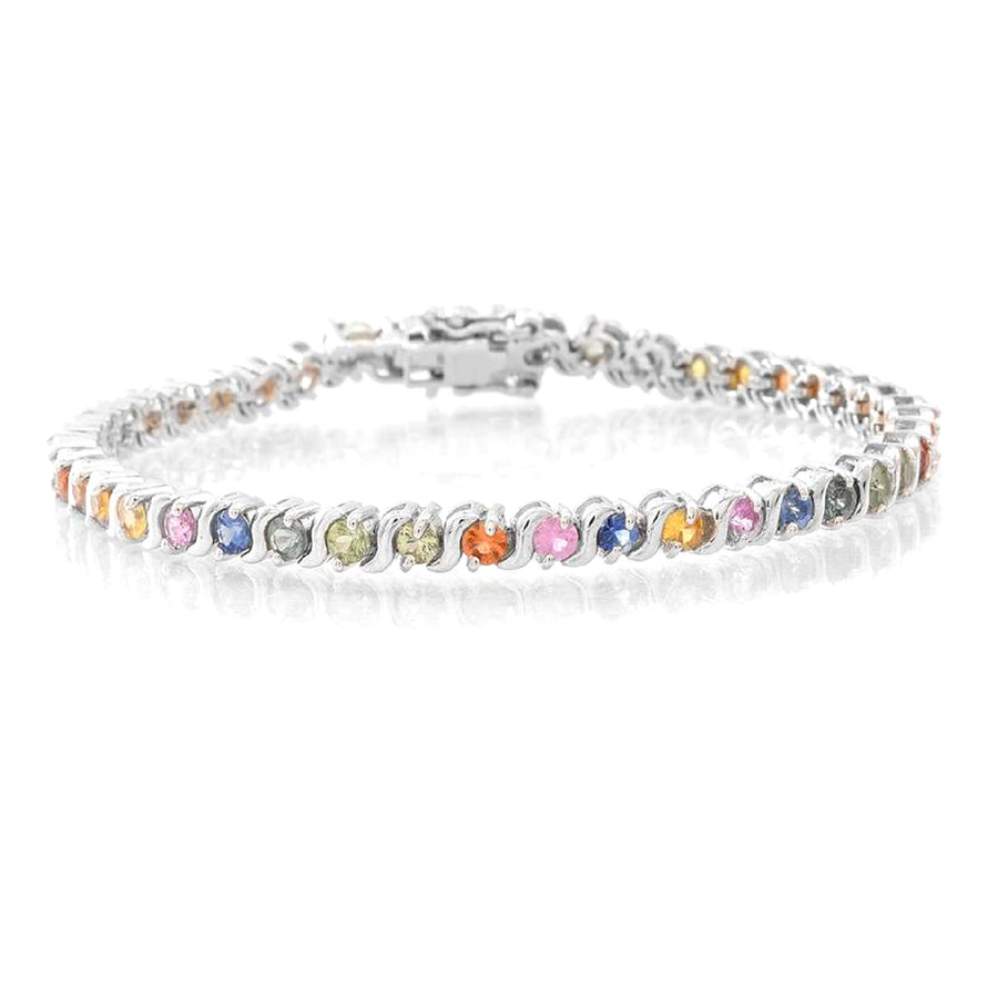 Multi Stone Tennis Bracelet – 925 Sterling Silver