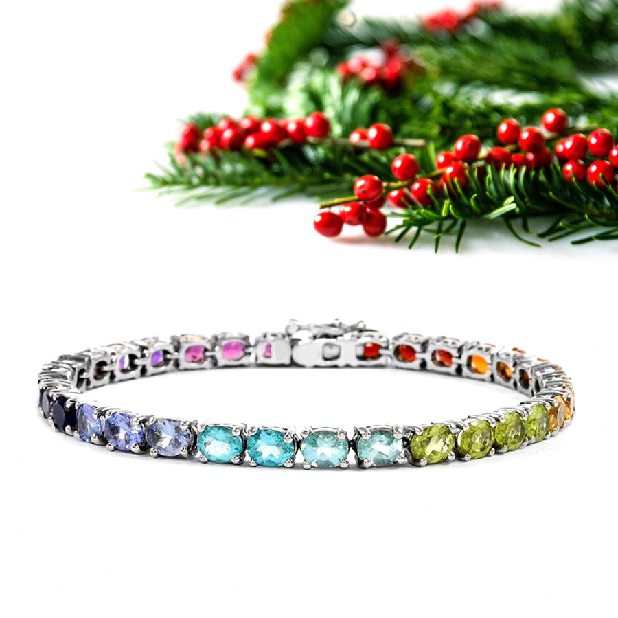 Multi Stone Tennis Bracelet – 925 Sterling Silver