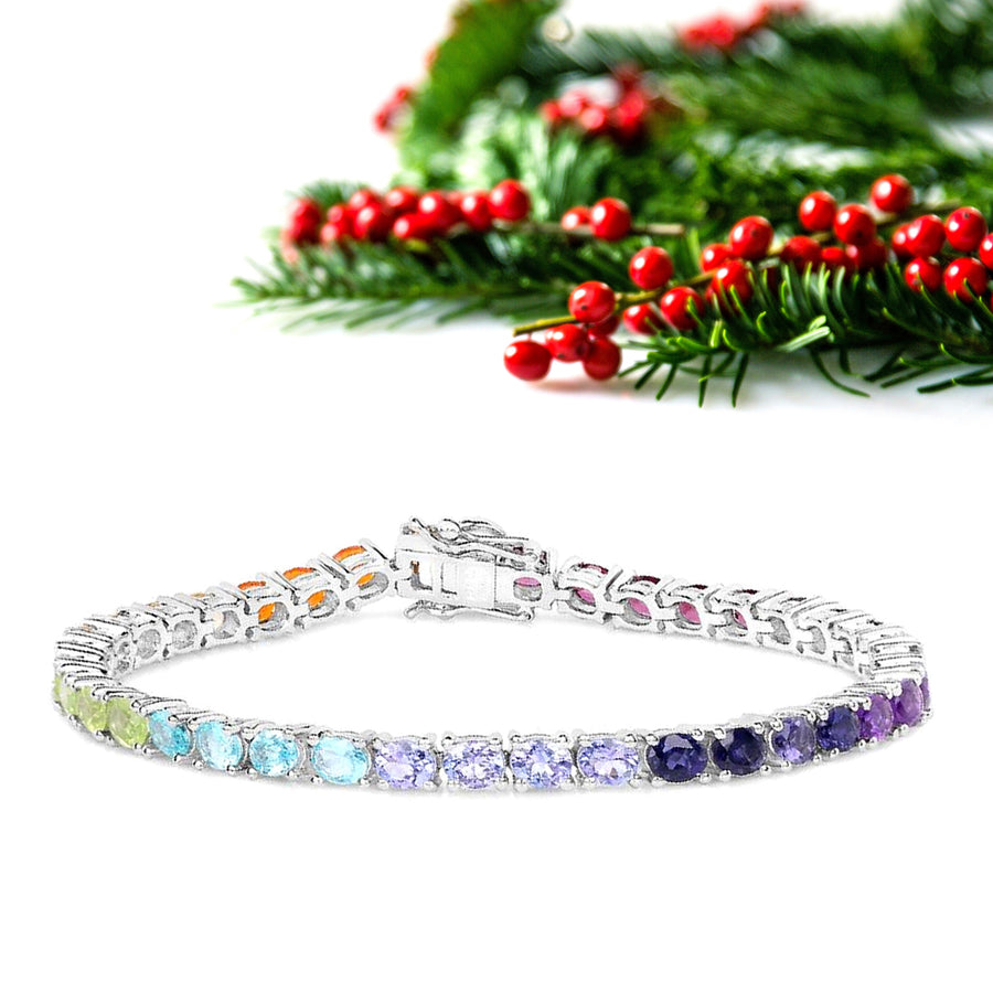 Multi Stone Tennis Bracelet – 925 Sterling Silver