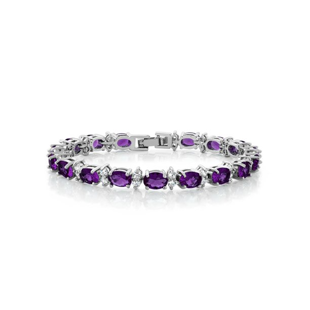 Amethyst Tennis Bracelet – 925 Sterling Silver