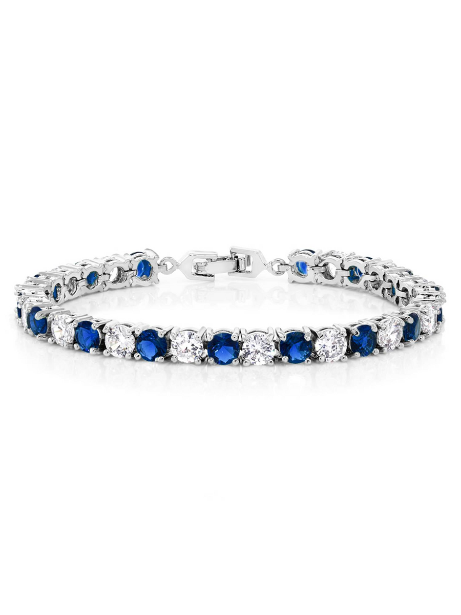 Blue Sapphire Tennis Bracelet – 925 Sterling Silver